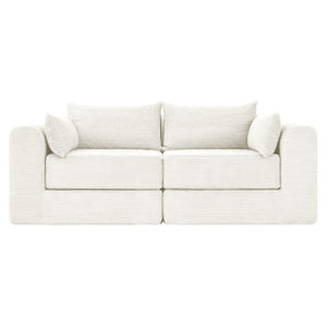 English Elm 71Inch-Modular Corduroy 2 Seater Sofa Layered Silhouette for Contemporary Living Rooms Beige W3975S00180