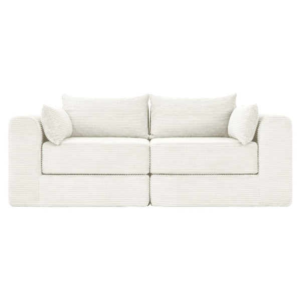 English Elm 71Inch-Modular Corduroy 2 Seater Sofa Layered Silhouette for Contemporary Living Rooms Beige W3975S00180