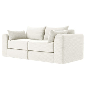 English Elm 71Inch-Modular Corduroy 2 Seater Sofa Layered Silhouette for Contemporary Living Rooms Beige W3975S00180