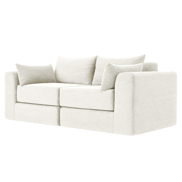 English Elm 71Inch-Modular Corduroy 2 Seater Sofa Layered Silhouette for Contemporary Living Rooms Beige W3975S00180