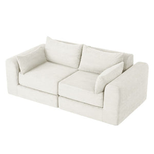English Elm 71Inch-Modular Corduroy 2 Seater Sofa Layered Silhouette for Contemporary Living Rooms Beige W3975S00180