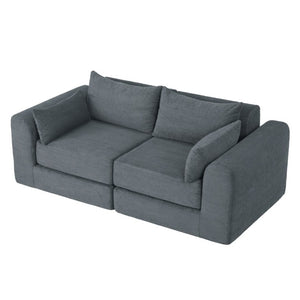 English Elm 71Inch-Modular Corduroy 2 Seater Sofa Layered Silhouette for Contemporary Living Rooms Grey W3975S00181