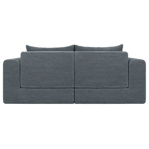 English Elm 71Inch-Modular Corduroy 2 Seater Sofa Layered Silhouette for Contemporary Living Rooms Grey W3975S00181