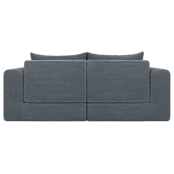 English Elm 71Inch-Modular Corduroy 2 Seater Sofa Layered Silhouette for Contemporary Living Rooms Grey W3975S00181