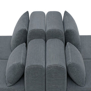 English Elm 71Inch-Modular Corduroy 2 Seater Sofa Layered Silhouette for Contemporary Living Rooms Grey W3975S00181