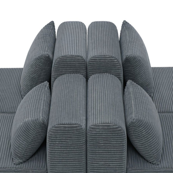 English Elm 71Inch-Modular Corduroy 2 Seater Sofa Layered Silhouette for Contemporary Living Rooms Grey W3975S00181