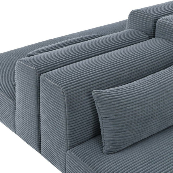English Elm 71Inch-Modular Corduroy 2 Seater Sofa Layered Silhouette for Contemporary Living Rooms Grey W3975S00181
