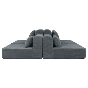 English Elm 71Inch-Modular Corduroy 2 Seater Sofa Layered Silhouette for Contemporary Living Rooms Grey W3975S00181