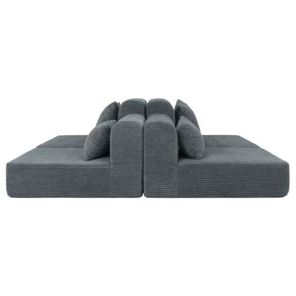 English Elm 71Inch-Modular Corduroy 2 Seater Sofa Layered Silhouette for Contemporary Living Rooms Grey W3975S00181