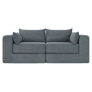 English Elm 71Inch-Modular Corduroy 2 Seater Sofa Layered Silhouette for Contemporary Living Rooms Grey W3975S00181