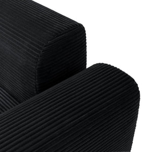 English Elm 71Inch-Modular Corduroy 2 Seater Sofa Layered Silhouette for Contemporary Living Rooms Black W3975S00182