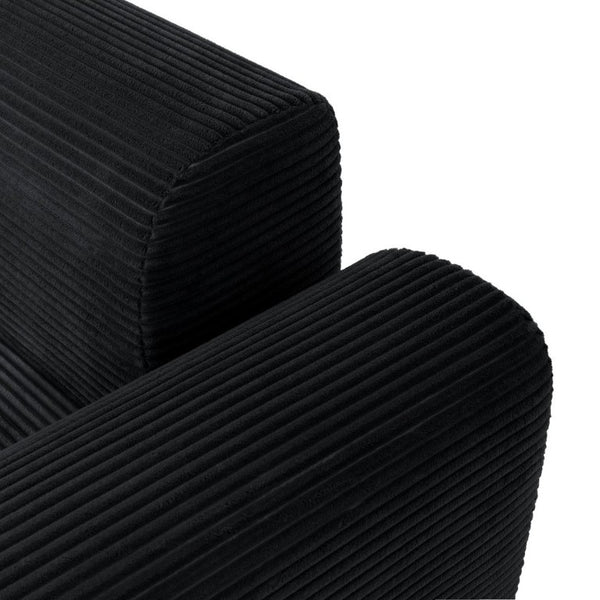 English Elm 71Inch-Modular Corduroy 2 Seater Sofa Layered Silhouette for Contemporary Living Rooms Black W3975S00182