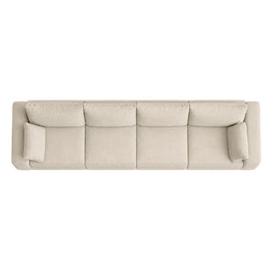 English Elm Sectional Modular U Shaped Corduroy Floor Sofa with Deep Foam Seating for Loft Living Camel W3975S00187
