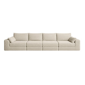 English Elm Sectional Modular U Shaped Corduroy Floor Sofa with Deep Foam Seating for Loft Living Camel W3975S00187