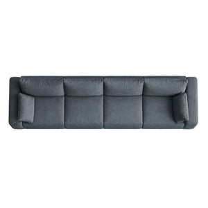 English Elm Sectional Modular U Shaped Corduroy Floor Sofa with Deep Foam Seating for Loft Living Grey W3975S00188