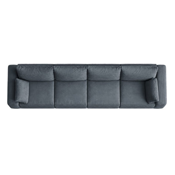 English Elm Sectional Modular U Shaped Corduroy Floor Sofa with Deep Foam Seating for Loft Living Grey W3975S00188