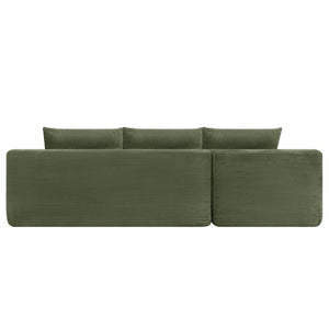 English Elm 96.9''Cloud Modular U-Shaped Sectional Corduroy Sofa Deep Sink Seating for Living Room Green Left W3975S00198