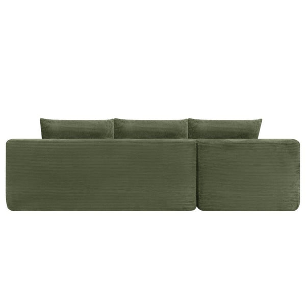 English Elm 96.9''Cloud Modular U-Shaped Sectional Corduroy Sofa Deep Sink Seating for Living Room Green Left W3975S00198