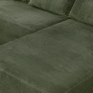 English Elm 96.9''Cloud Modular U-Shaped Sectional Corduroy Sofa Deep Sink Seating for Living Room Green Right W3975S00199