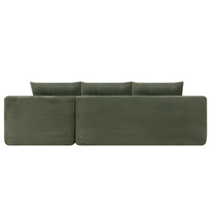 English Elm 96.9''Cloud Modular U-Shaped Sectional Corduroy Sofa Deep Sink Seating for Living Room Green Right W3975S00199