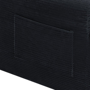 English Elm 96.9''Cloud Modular U-Shaped Sectional Corduroy Sofa Deep Sink Seating for Living Room Black Left W3975S00200