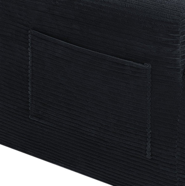 English Elm 96.9''Cloud Modular U-Shaped Sectional Corduroy Sofa Deep Sink Seating for Living Room Black Left W3975S00200