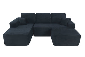 English Elm 96.9''Cloud U-Shaped Corduroy Sectional Deep Seat Modular Sofa for Living Room Comfort Let Me Count: = = 11 Chars = 9 = 9 = 10 = 5 = 5 = 8 = 5 for = 4 = 7 W3975S00203