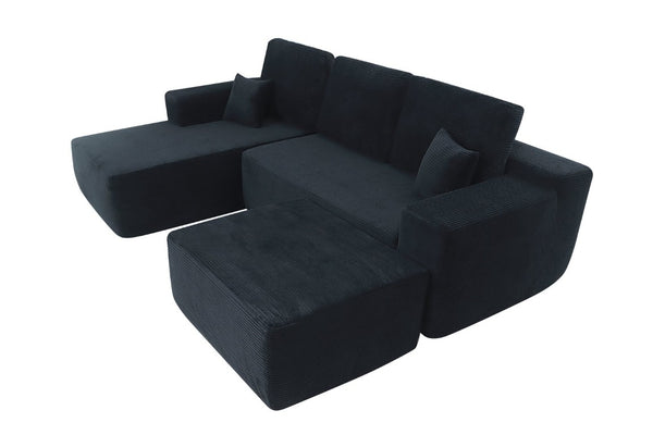 English Elm 96.9''Cloud U-Shaped Corduroy Sectional Deep Seat Modular Sofa for Living Room Comfort Let Me Count: = = 11 Chars = 9 = 9 = 10 = 5 = 5 = 8 = 5 for = 4 = 7 W3975S00203