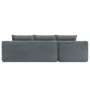 English Elm 96.9''Cloud Modular U-Shaped Sectional Corduroy Sofa Deep Sink Seating for Living Room Grey Left W3975S00205