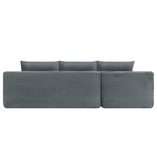 English Elm 96.9''Cloud Modular U-Shaped Sectional Corduroy Sofa Deep Sink Seating for Living Room Grey Left W3975S00205