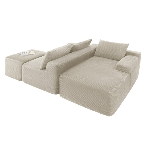English Elm 96.9''Cloud Corduroy Upholstered Modular Sectional Deep Seat Sofa for Living Room Lounging Let Me Count: = 10, Space, = 8, = 11, = 7, S-E-C W3975S00237