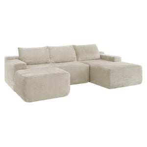 English Elm 96.9''Cloud Corduroy Upholstered Modular Sectional Deep Seat Sofa for Living Room Lounging Let Me Count: = 10, Space, = 8, = 11, = 7, S-E-C W3975S00237