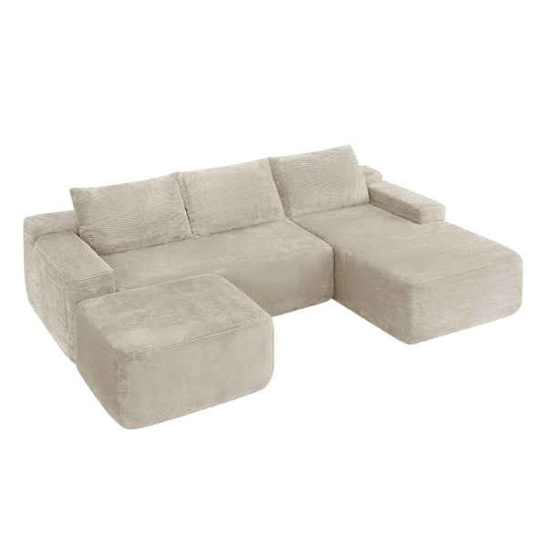 English Elm 96.9''Cloud Corduroy Upholstered Modular Sectional Deep Seat Sofa for Living Room Lounging Let Me Count: = 10, Space, = 8, = 11, = 7, S-E-C W3975S00237
