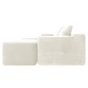 English Elm 96.9''Cloud U-Shaped Modular Sectional Corduroy Upholstered Sofa for Spacious Living Rooms W3975S00238