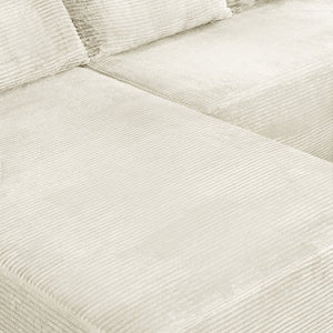 English Elm 96.9''Cloud U-Shaped Modular Sectional Corduroy Upholstered Sofa for Spacious Living Rooms W3975S00238