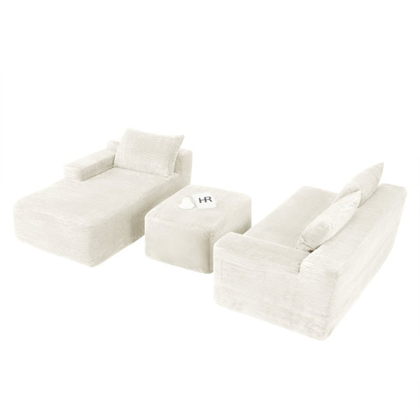English Elm 96.9''Cloud U-Shaped Modular Sectional Corduroy Upholstered Sofa for Spacious Living Rooms W3975S00238