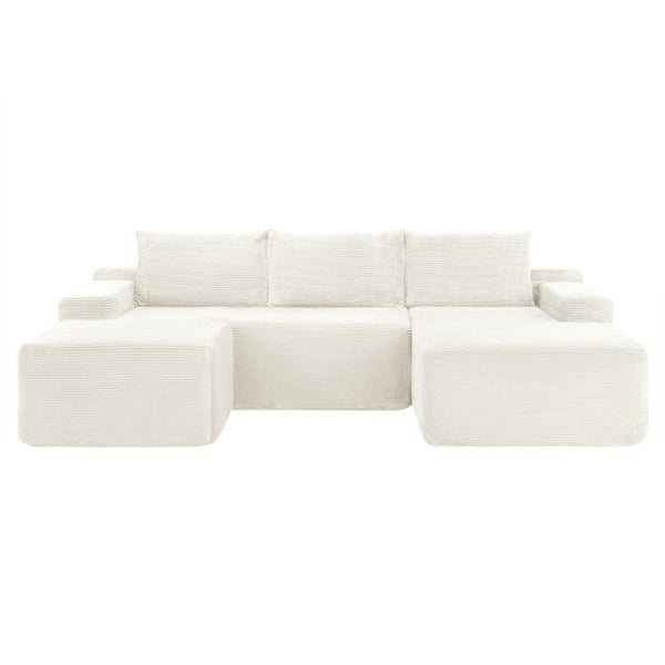 English Elm 96.9''Cloud Modular Sectional Corduroy Sofa Deep Plush Lounge Seating for Living Room W3975S00239