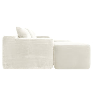 English Elm 96.9''Cloud Modular Sectional Corduroy Sofa Deep Plush Lounge Seating for Living Room W3975S00239