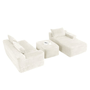 English Elm 96.9''Cloud Modular Sectional Corduroy Sofa Deep Plush Lounge Seating for Living Room W3975S00239