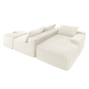 English Elm 96.9''Cloud Modular Sectional Corduroy Sofa Deep Plush Lounge Seating for Living Room W3975S00239