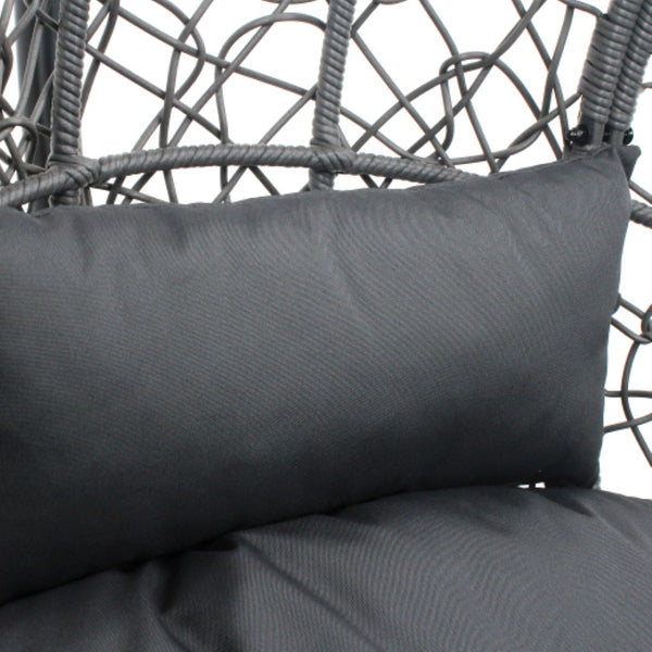English Elm Outdoor Hand-woven Pe Wicker Hanging Swing Chair with Plush Cushion for Patio Use W3979P393024