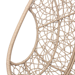 English Elm Natural Pe Wicker Hanging Swing Chair Hand Woven for Patio Garden or Indoor Lounging W3979P393026