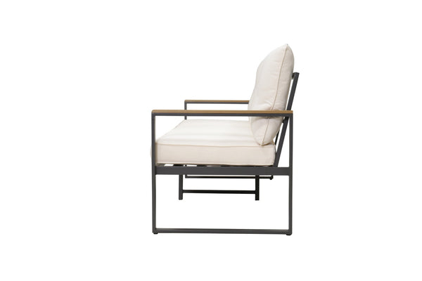 English Elm Steel Powder Coated Outdoor Armchairs Set of 2 with Cushioned Patio Seating W3990P466731