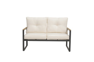 English Elm Outdoor Steel Frame Two Seat Patio Sofa with Washable Cushions for Porch or Balcony W3990P466733