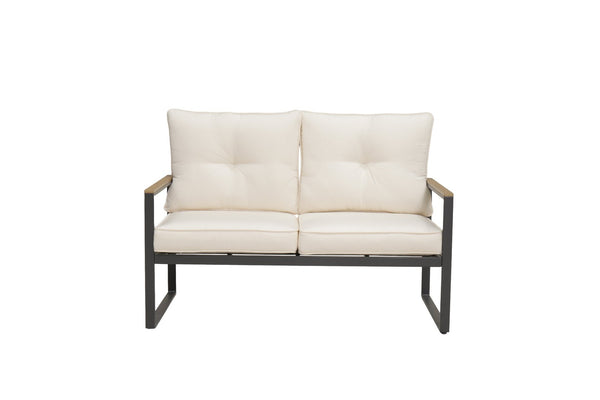 English Elm Outdoor Steel Frame Two Seat Patio Sofa with Washable Cushions for Porch or Balcony W3990P466733