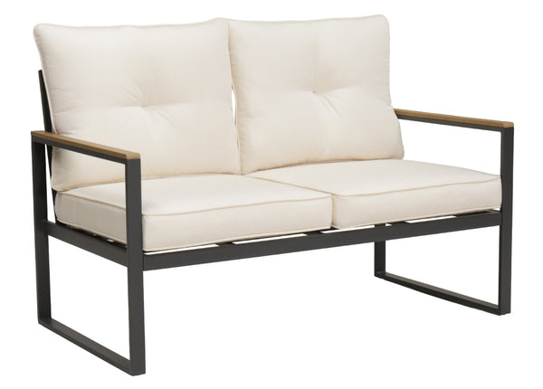 English Elm Outdoor Steel Frame Two Seat Patio Sofa with Washable Cushions for Porch or Balcony W3990P466733