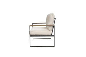 English Elm Outdoor Steel Frame Two Seat Patio Sofa with Washable Cushions for Porch or Balcony W3990P466733