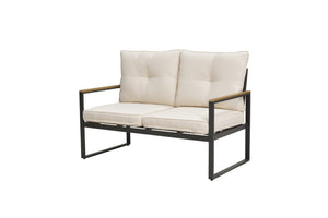 English Elm Outdoor Steel Frame Two Seat Patio Sofa with Washable Cushions for Porch or Balcony W3990P466733