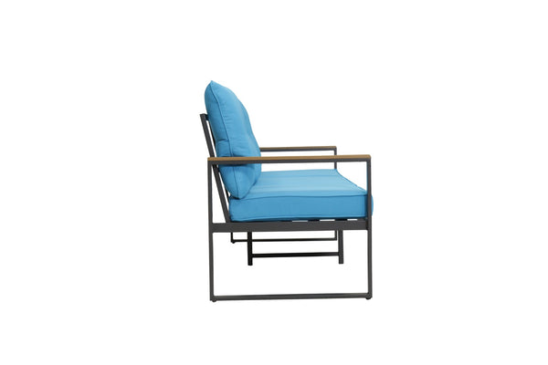 English Elm Steel Powder-coated Outdoor Armchairs Set of 2 with Cushioned Ergonomic Patio Seating W3990P466768