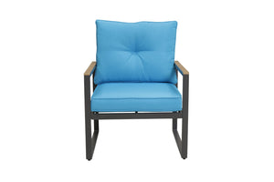 English Elm Steel Powder-coated Outdoor Armchairs Set of 2 with Cushioned Ergonomic Patio Seating W3990P466768